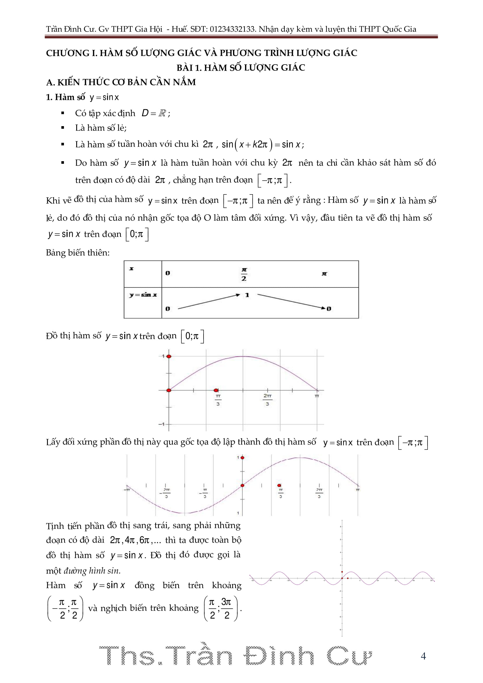 5 dạng toán hàm số lượng giác điển hình – Trần Đình Cư