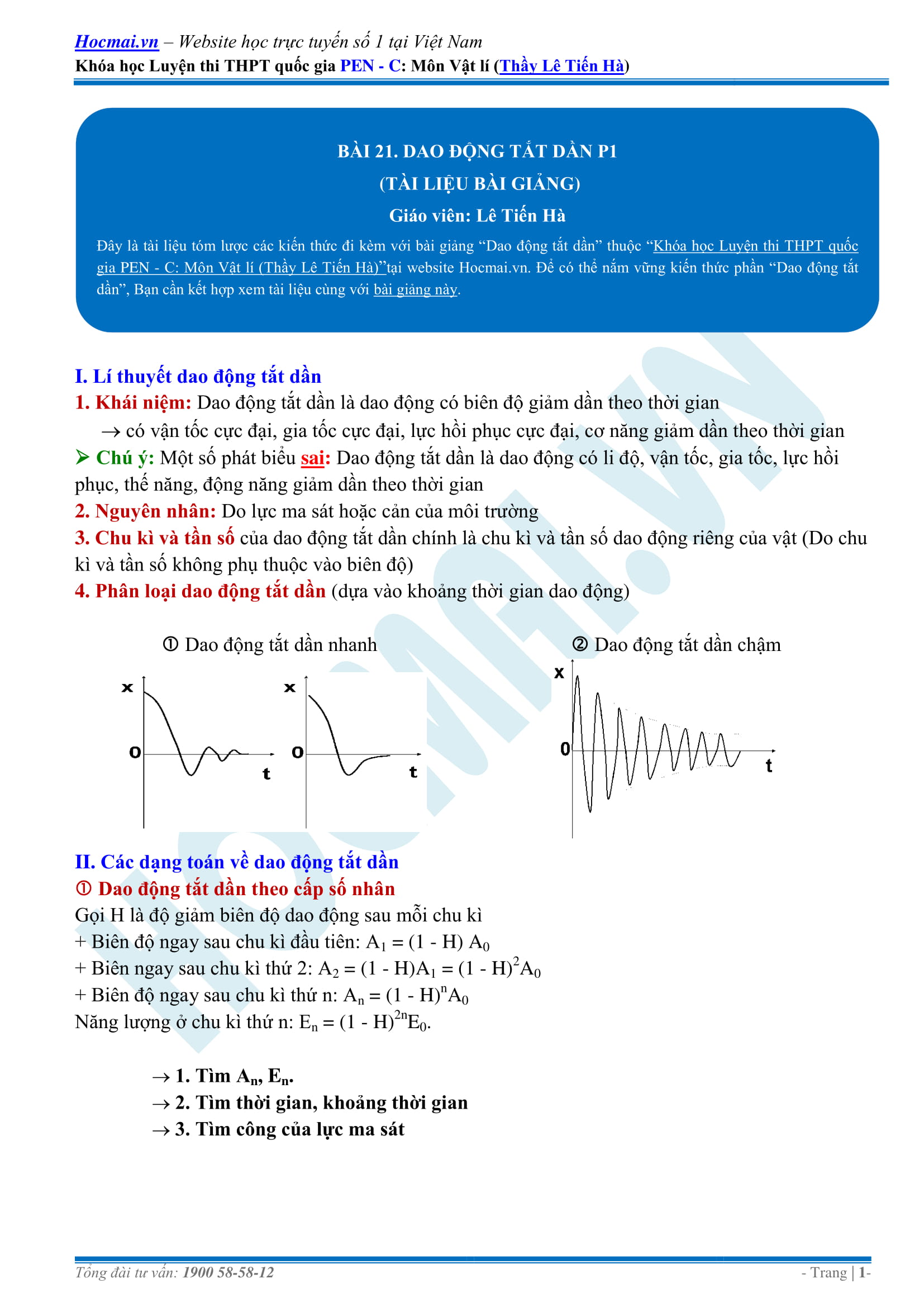  DAO ĐỘNG TẮT DẦN P1