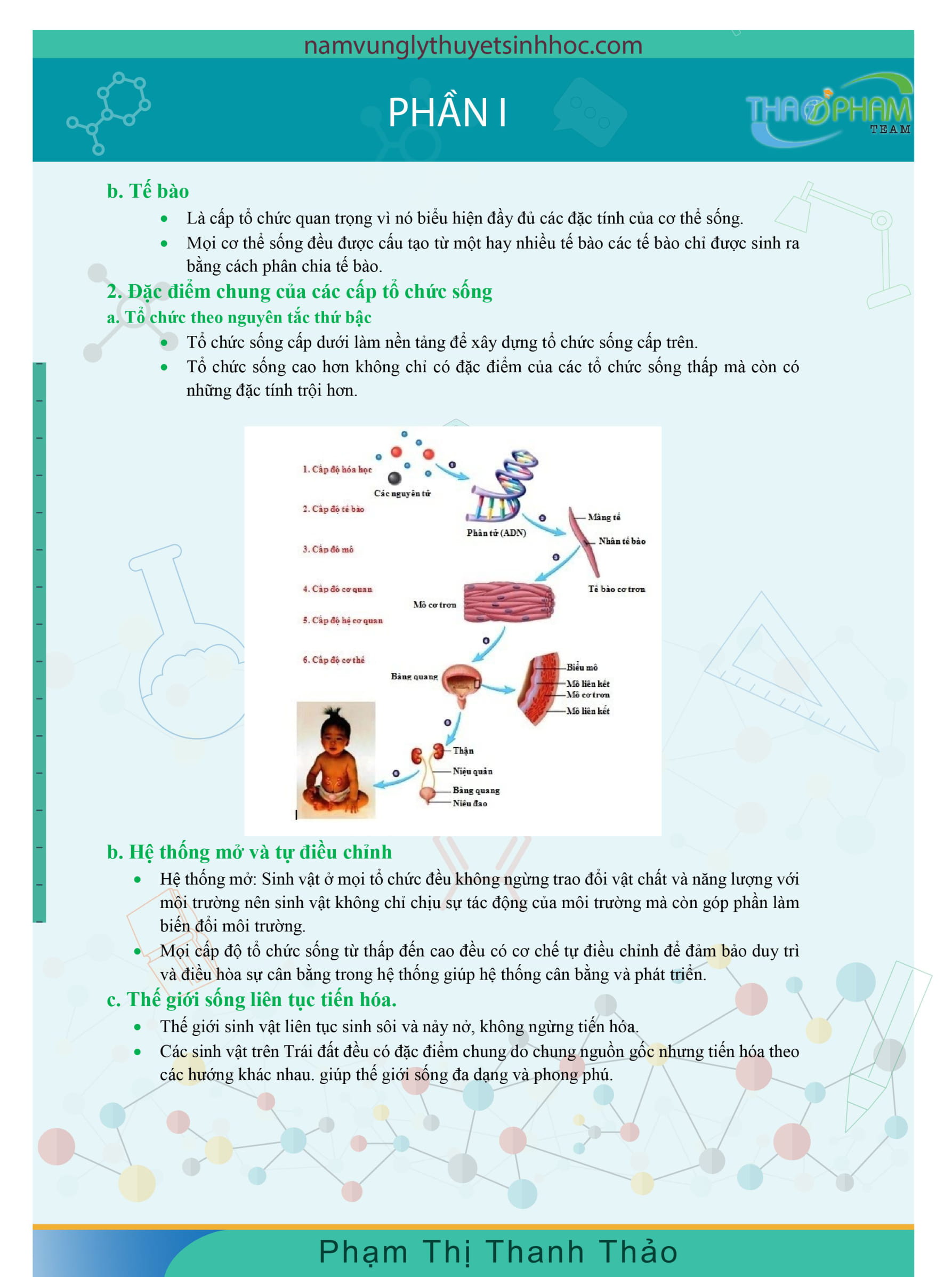 TỔNG HỢP LÝ THUYẾT SINH HỌC LỚP 10 CHƯƠNG I-II