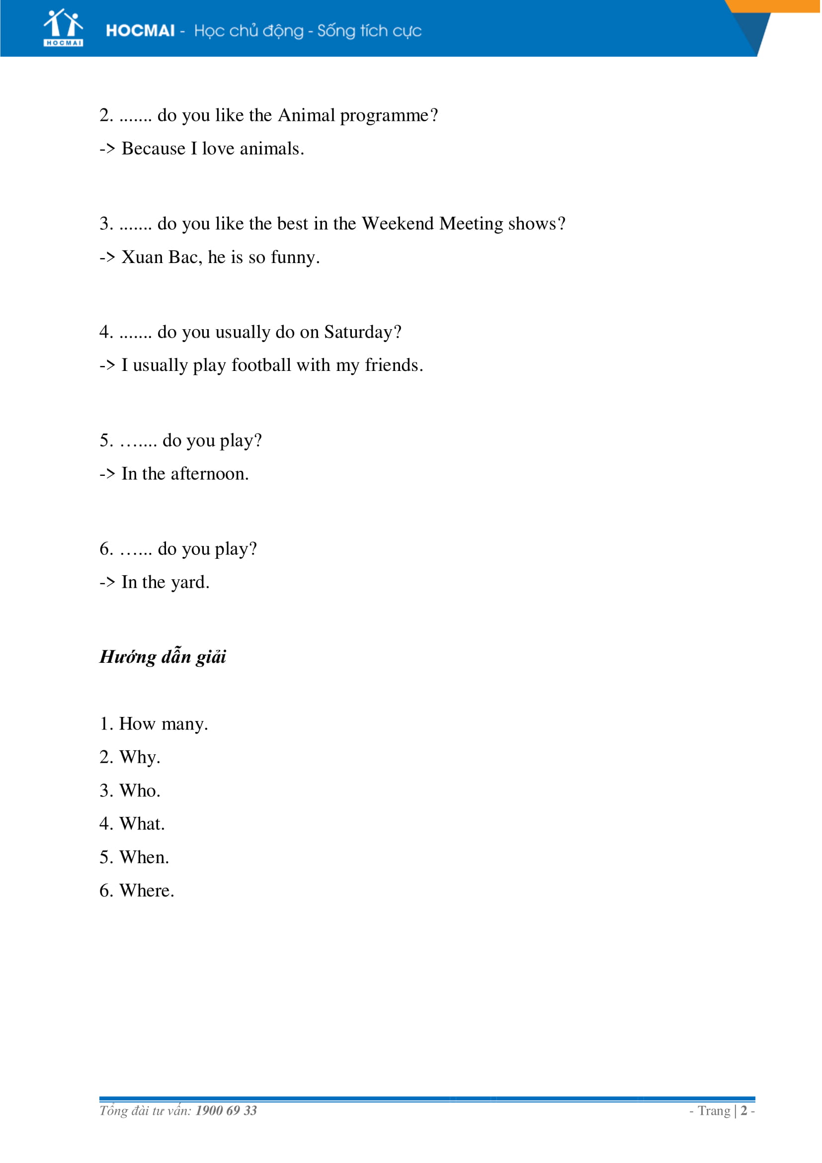 CÂU HỎI WH-QUESTION