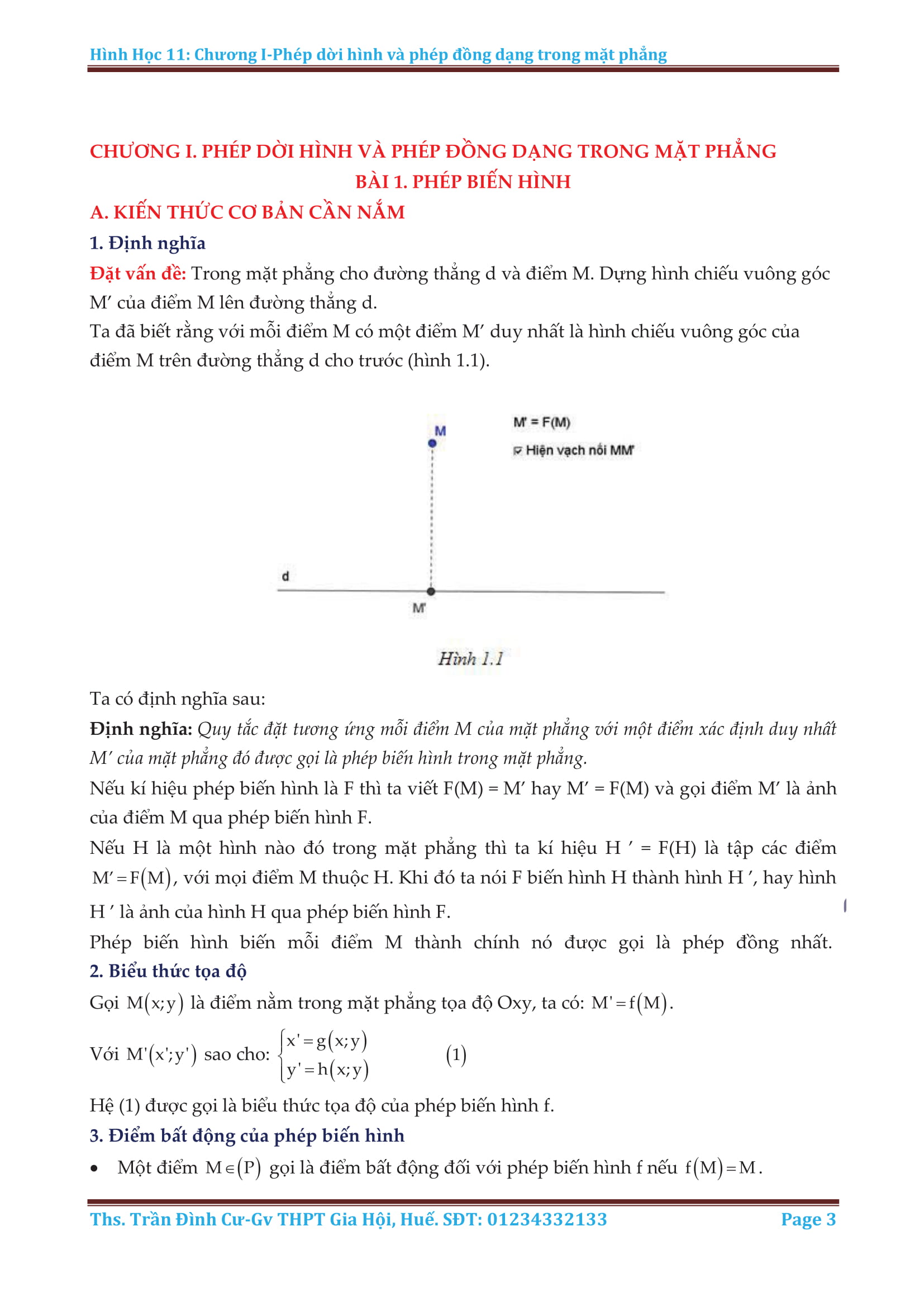 Phương pháp giải các dạng toán phép dời hình và phép đồng dạng trong mặt phẳng – Trần Đình Cư