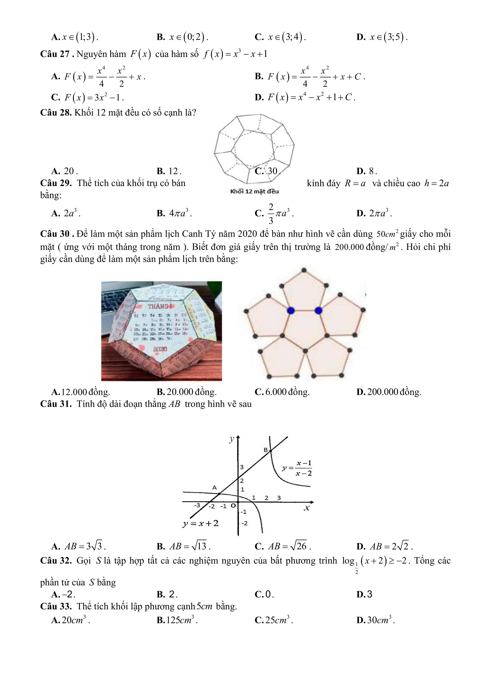 ĐỀ THI THỬ THPT QUỐC GIA LẦN 2 TRƯỜNG THPT THẠCH THÀNH 3 THANH HOÁ